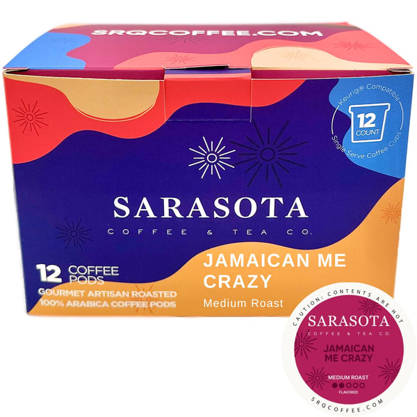 Jamaican Me Crazy Medium Roast Coffee Pods K Cups Sarasota Coffee and Tea