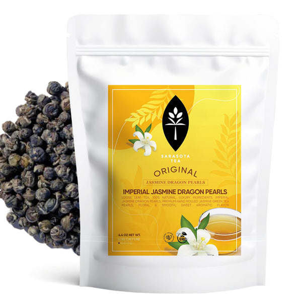 Organic Jasmine Pearls Loose Leaf Tea, 4.4 oz Bag