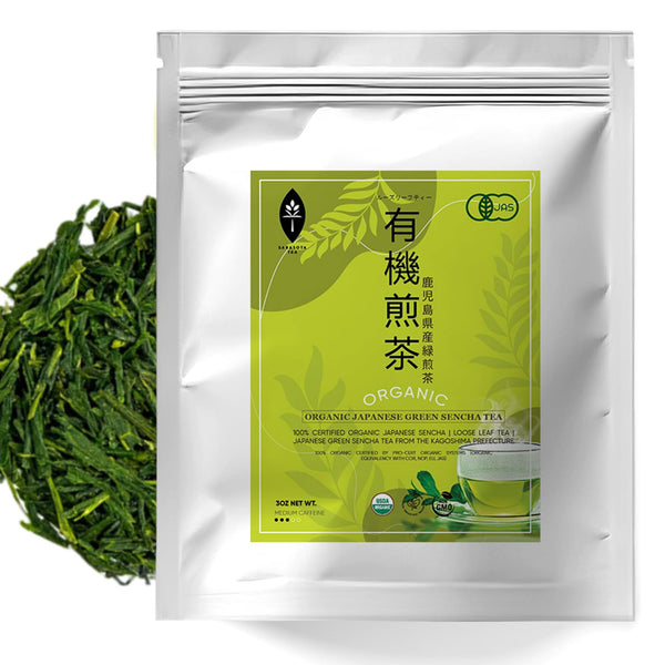 Organic Japanese Sencha Green Tea Loose Leaf, 3 Ounce Bag