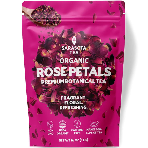 Organic Rose Petals Loose Herbal Tea, 4.4 oz Bag